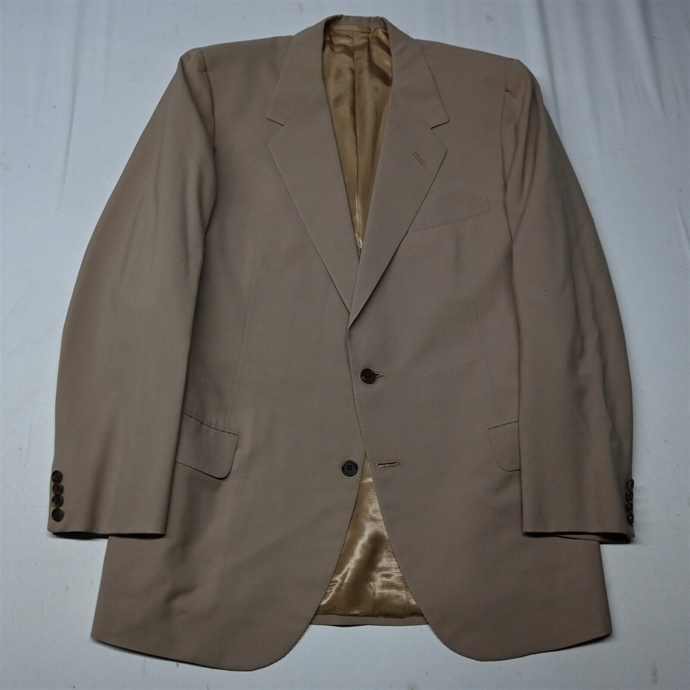Oxxford Clothes 44T 44L Beige Khak Wool Mens‎ Blazer Suit Jacket Sport Coat